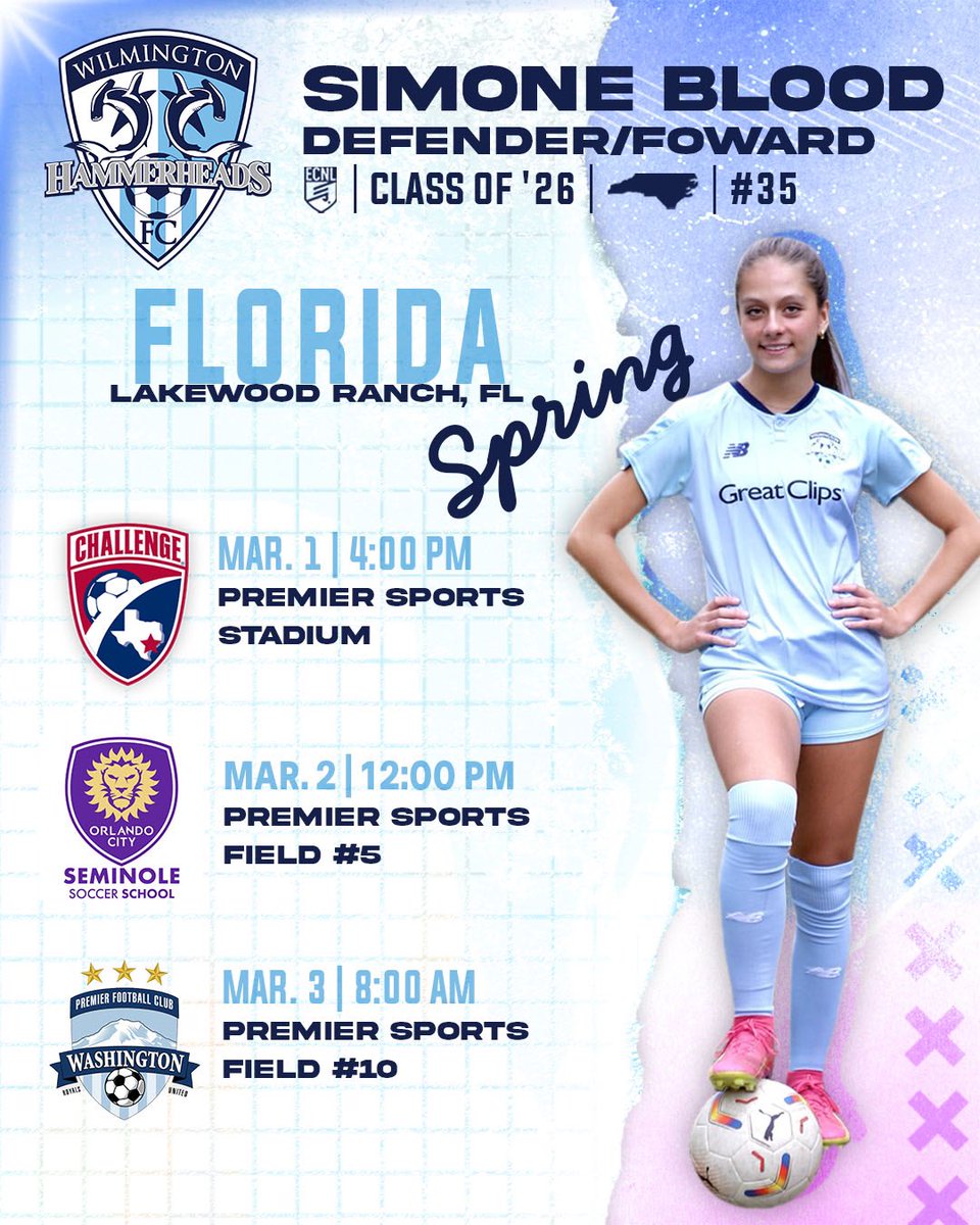 SimoneBlood8's tweet photo. @ImCollegeSoccer @ECNLgirls Can’t wait to see you all there! So grateful for the extra opportunity to play up with the 07’s #ECNLFL #WHYFC https://t.co/vFUk151J5L