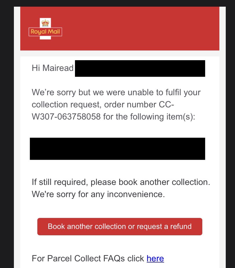 m417ead's tweet photo. @RoyalMail But will you come and collect it for free? Or will you just charge £8 for a special delivery letter and then send this five hours after it was due to be collected? https://t.co/oezuO2r7zw
