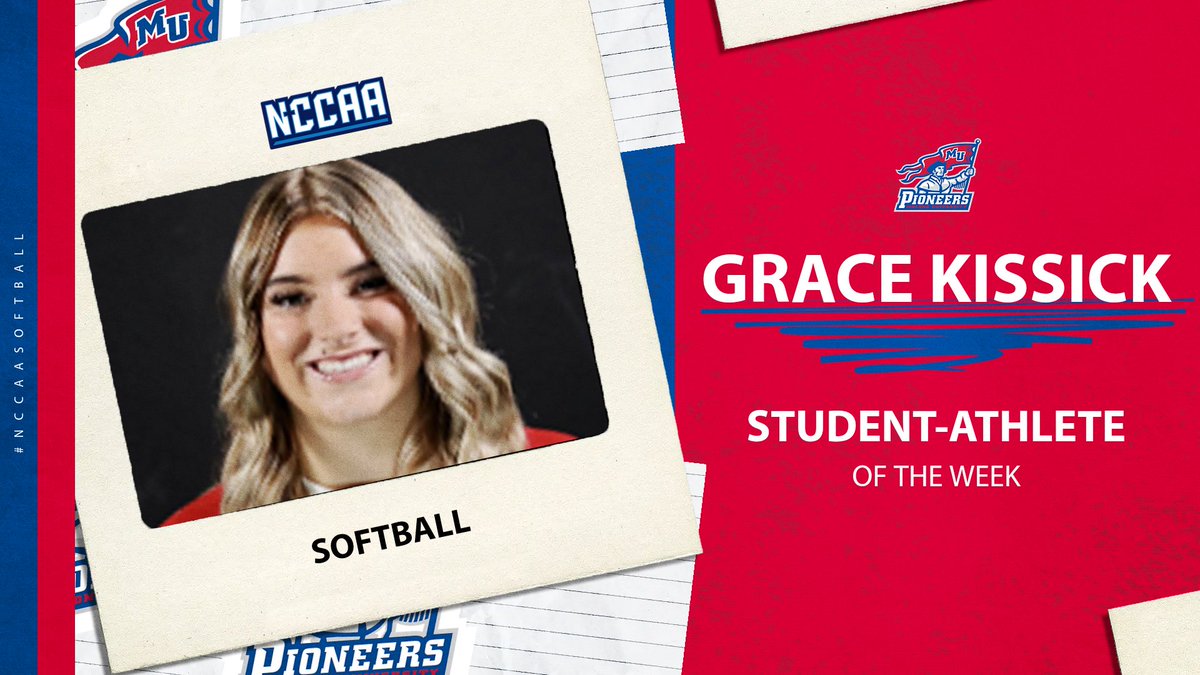 TheNCCAA's tweet photo. 🥎Student-Athlete of the Week🥎 
#NCCAASoftball - Pitcher   
𝐆𝐫𝐚𝐜𝐞 𝐊𝐢𝐬𝐬𝐢𝐜𝐤, Malone University  
https://t.co/DTBDj9ekjM | #PlayForHim https://t.co/P3asyGDrr6