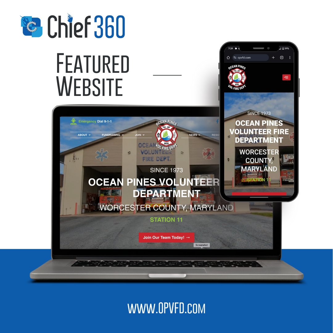 chief360tech's tweet image. The Ocean Pines Volunteer Fire Department unveiled their newly transformed website, meticulously crafted in collaboration with Chief 360. Our websites offer a drag-and-drop user experience... Check out our full newsletter here: conta.cc/3OOZ8NS
#FirstResponders #Solutions