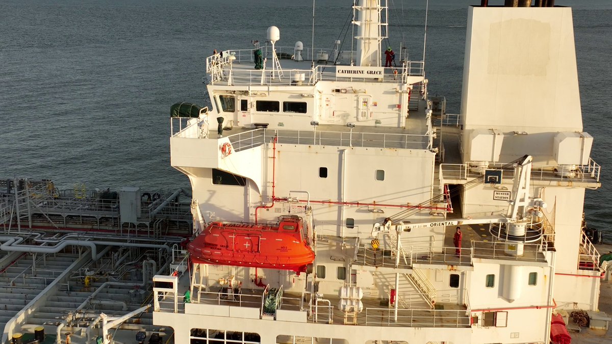 martinastro2005's tweet photo. Tanker Catherine Grace (182m) sailing on a sunny Lough Foyle this afternoon after off-loading a cargo of diesel at Foyle Port. She's currently making her way to Belgium. #shipping #tanker #loughfoyle #foyleport https://t.co/d5YRo3nTZz