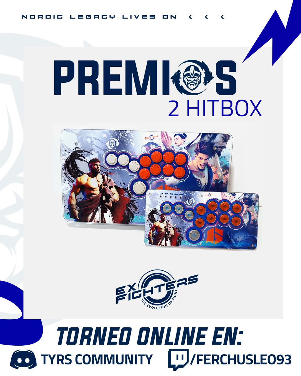 🥋 ¡Anunciamos con emoción el Torneo Extreme Aesir Fighter de SF6, patrocinado por nuestro colaborador Extreme Fighter! 🎮💙 
¡Dos Hitbox esperan a los campeones! 🏆🕹️
Link de inscripción  ⬇️
challonge.com/es/u8862dcl