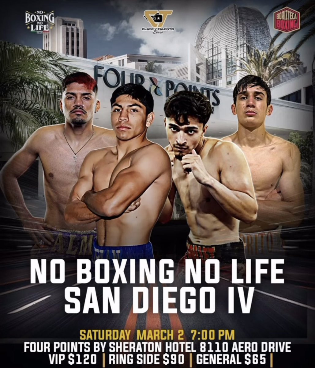 If you are in the SoCal area on Saturday night, and want to see some great club fight action…
#boxing #SanDiego #NoBoxingNoLife