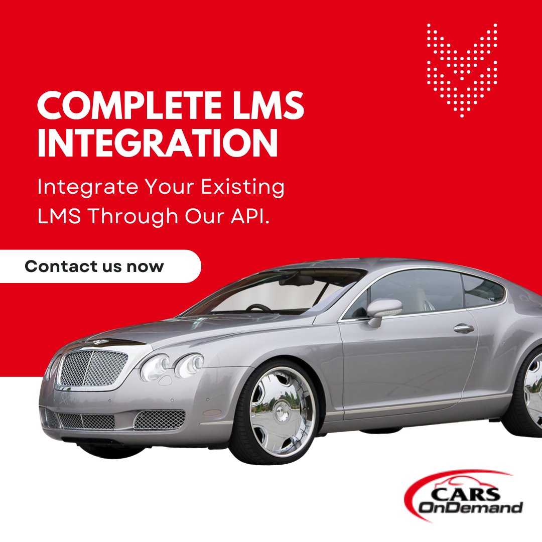 CARS_Training's tweet image. Shift into high gear with CARS&apos; LMS integration solution.

Seamlessly merge our services into your existing LMS using our API. Access training, manage accounts and generate reports - all under one hood!

Visit our website to learn more!

carsondemand.com/en/services/co…

#lmsintegration