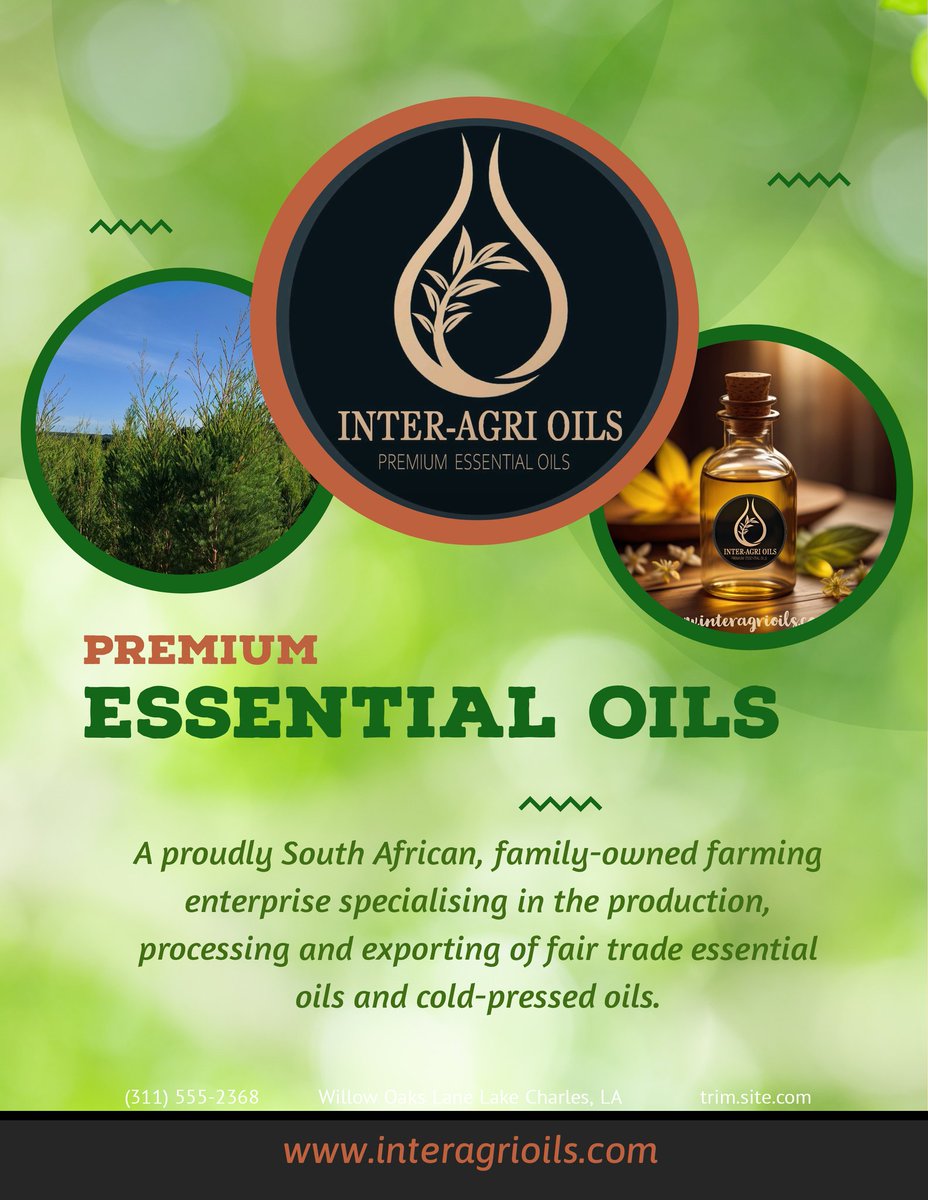 Inter-Agri Oils #essentialoils - explore our offerings. Connect with us - interagrioils.com