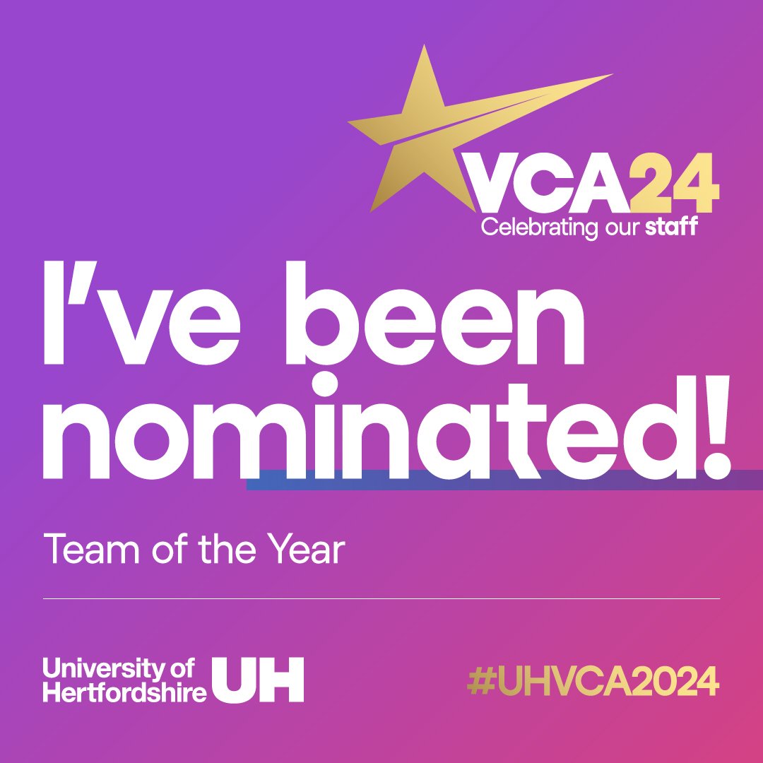 Fantastic News! The Post Graduate and Research Physiotherapy Team @UH_PG_Physio are nominated as 'Team of the Year' in the Vice Chancellors Awards! Great recognition for a dedicated team @MindyCairns @CLowe001 @RishiNavsaria @physiomatt1987 @lauraeccott @MoulsonA @UH_HSK 👏👏👏