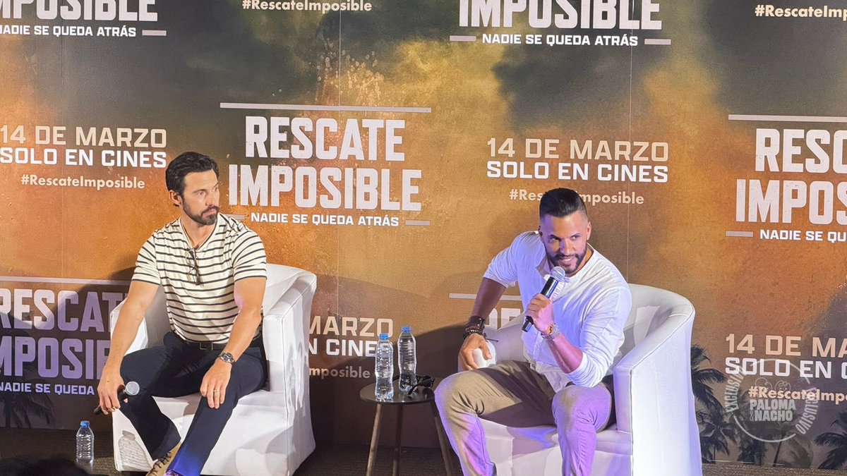 ¡Ya estamos en la conferencia de prensa de #RescateImposible! Presentes #MiloVentimiglia y #RickyWhittle. 🤩 #PalomaYNacho