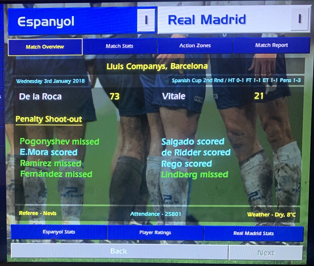 appleshampoo182's tweet photo. ‘Our 17 game unbeaten run comes to an end as Valencia take all 3pts at the Bernabeu. To make matters worse Perez blanks me in the hallowed hallways…he blames an ear infection..I think that what pointing at his ear &amp; walking briskly on means’#cm0102 https://t.co/CMlkiViWao