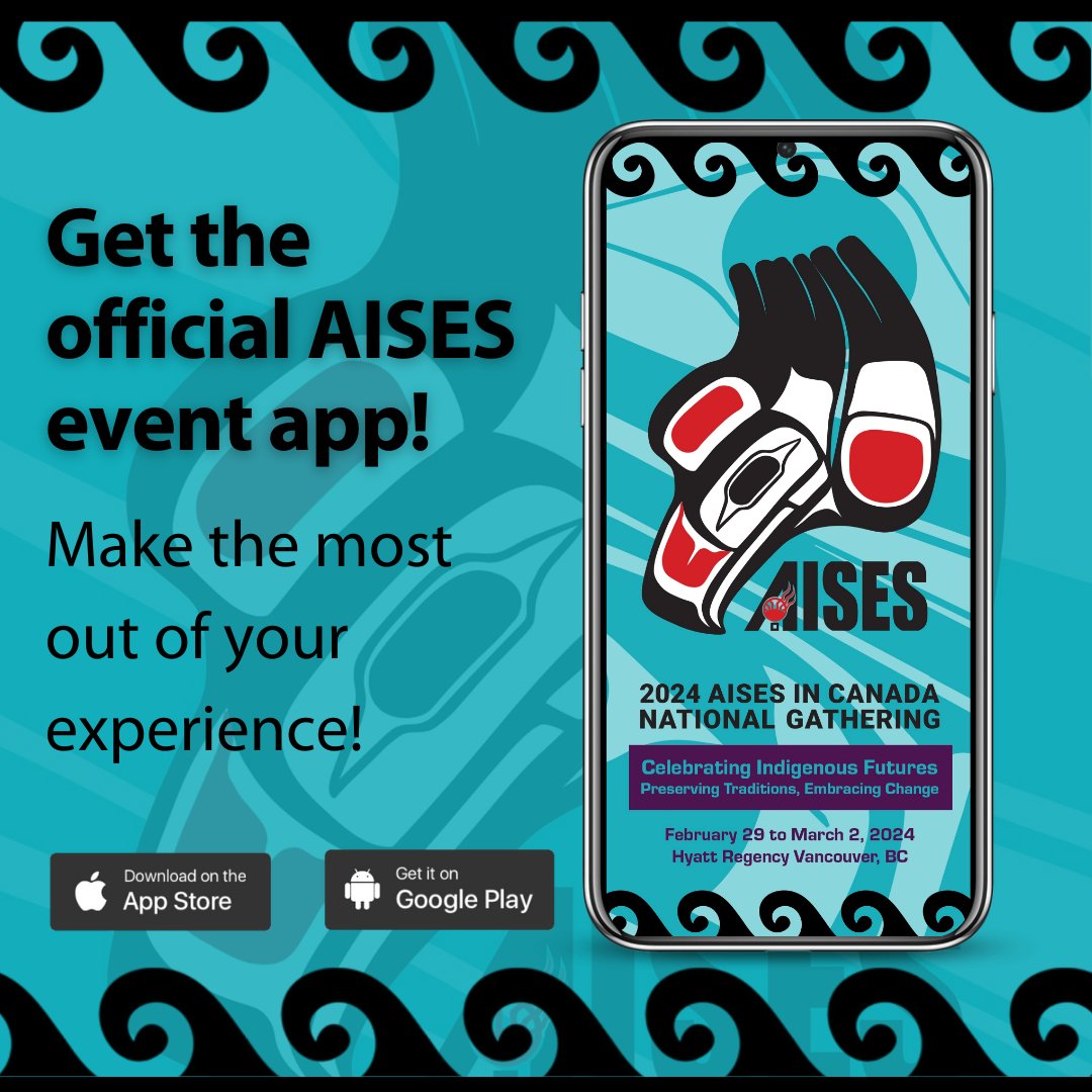 Countdown to the AISES in Canada National Gathering begins! 🎉 Be ahead of the game by downloading the official event app on your phone now. 📱 Don't miss out on a single moment of this incredible event—get the app today! events.aises.org/website/64468/…