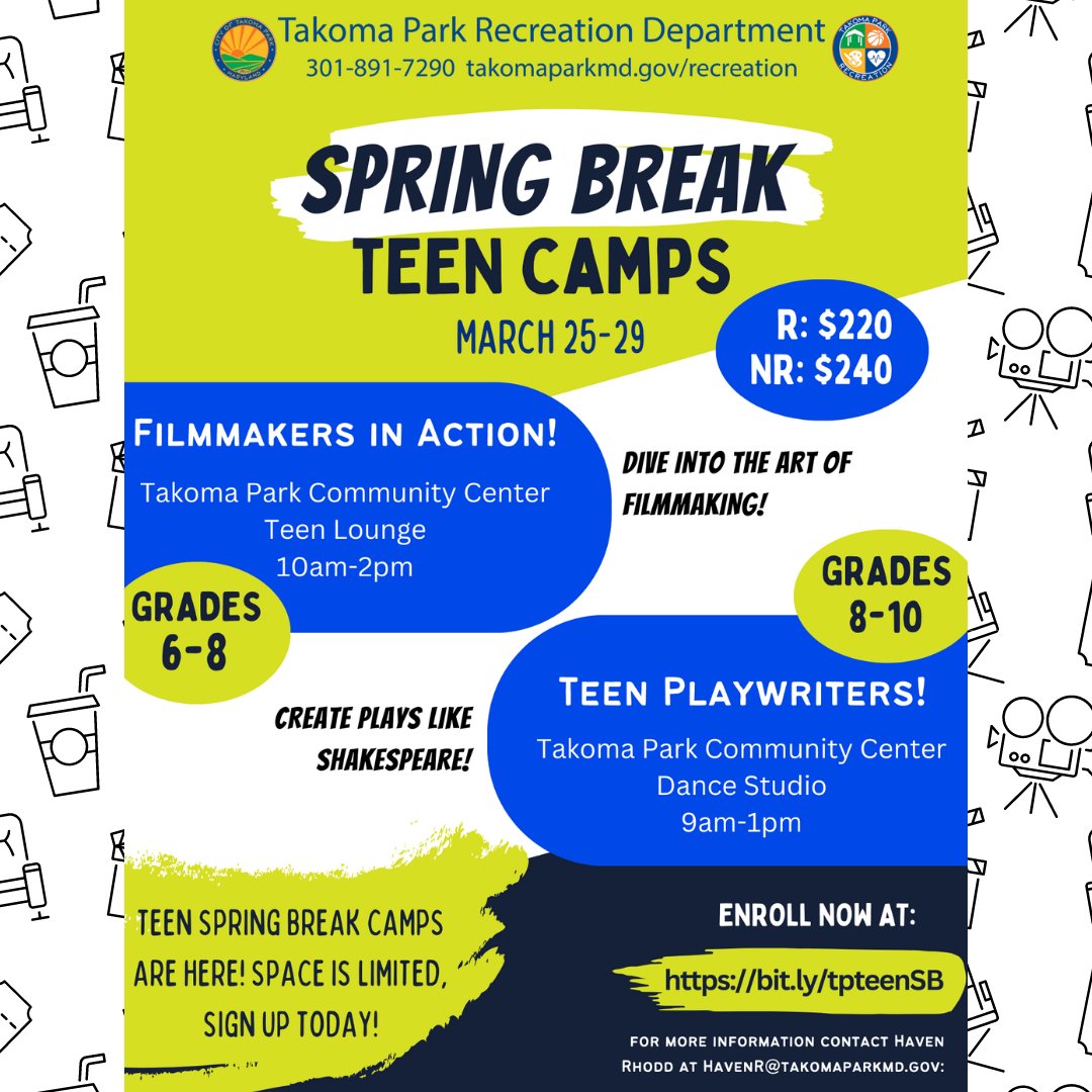 AYM is teaching #film classes in #Takoma Park! Join our one-week spring break film camp for middle school students in Takoma Park! Dive into the art of filmmaking as we craft a captivating docu-series, earning #SSL hours while creating a short film. linktr.ee/actionyouthmed…