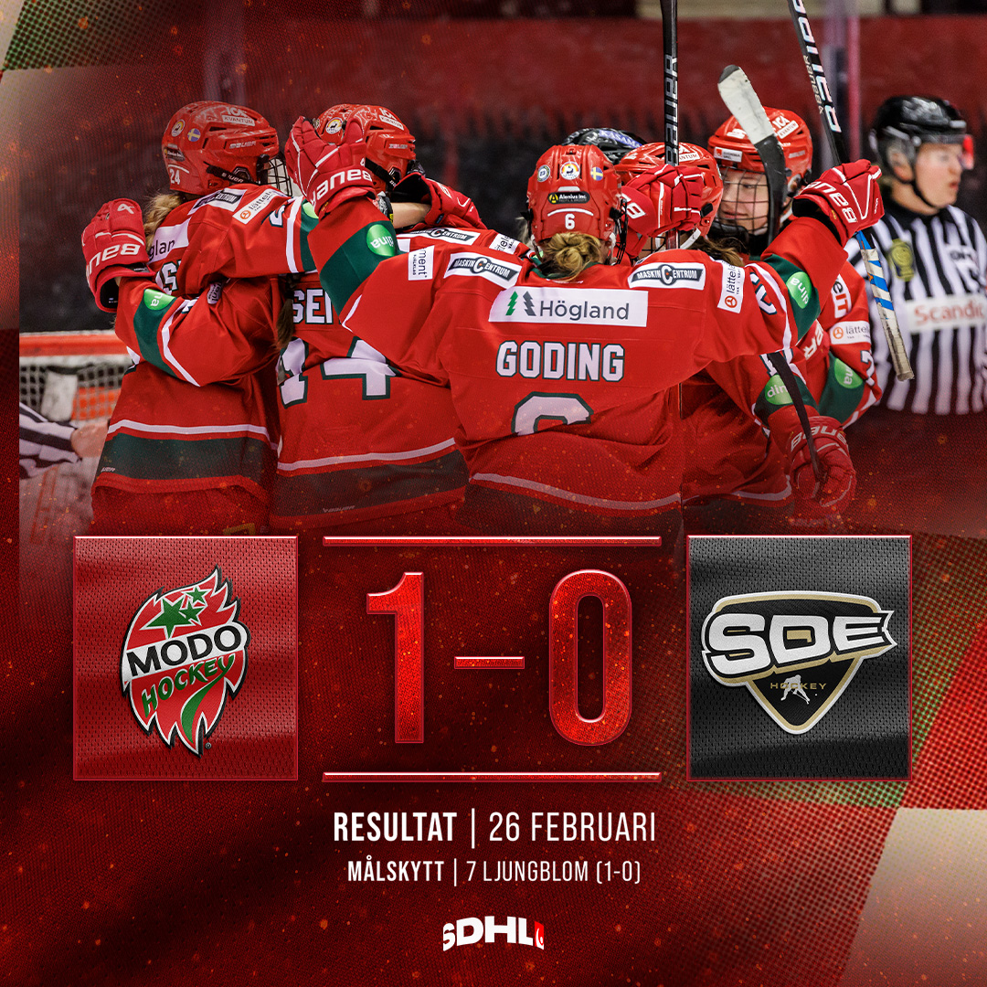 SEGER! 🔥

Vi vinner dagens match mot SDE och är därmed klara för semifinal mot Brynäs!  ❤️🤍💚 

#modose