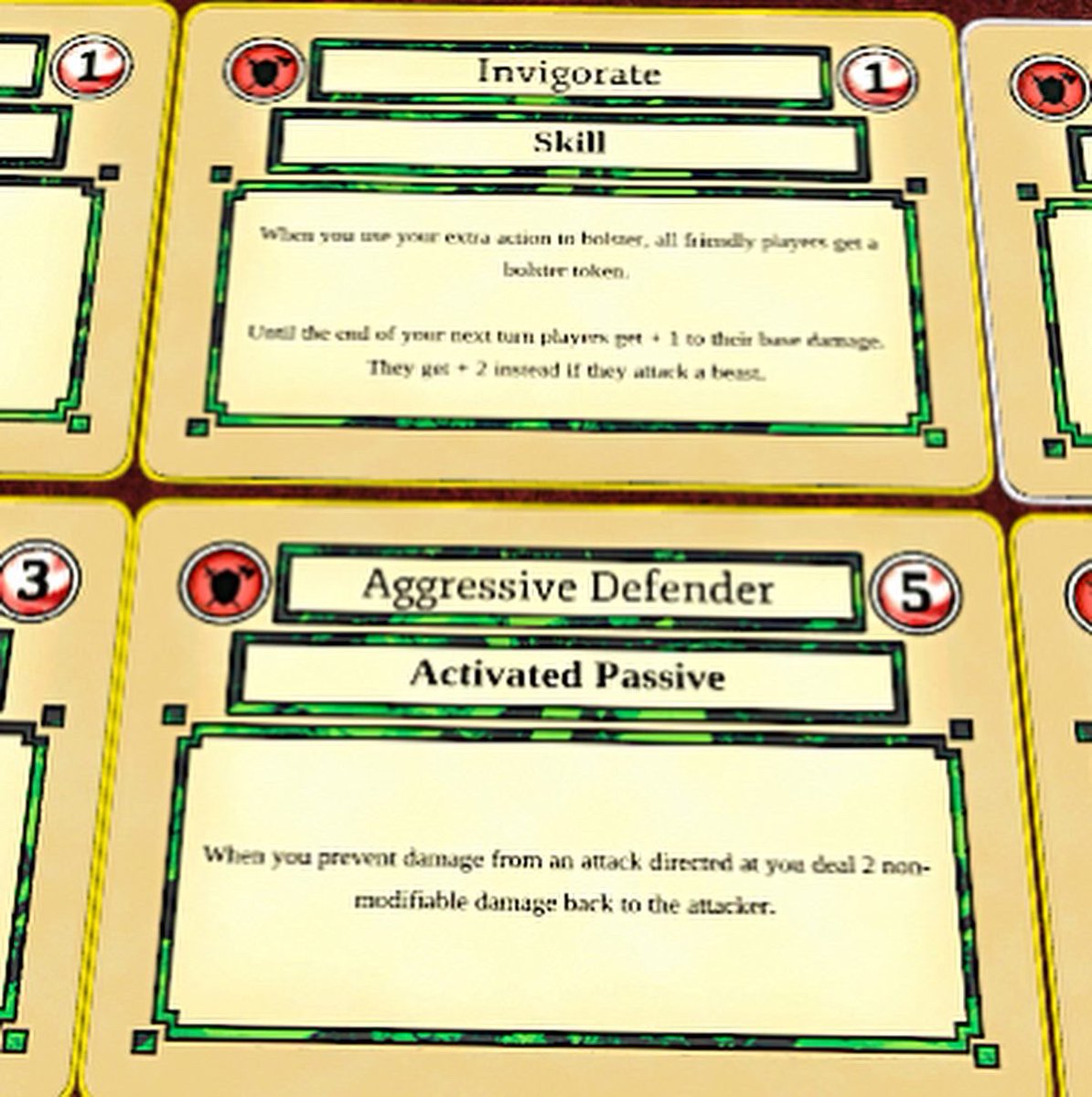 FCG_productions's tweet photo. The warrior has leveled and now it’s time to select the new set of abilities! Will you be offensive or defensive ?  Let us know ! #cardgame #boardgame #indiegame #cooperativeboardgames https://t.co/UCiMlBNacb