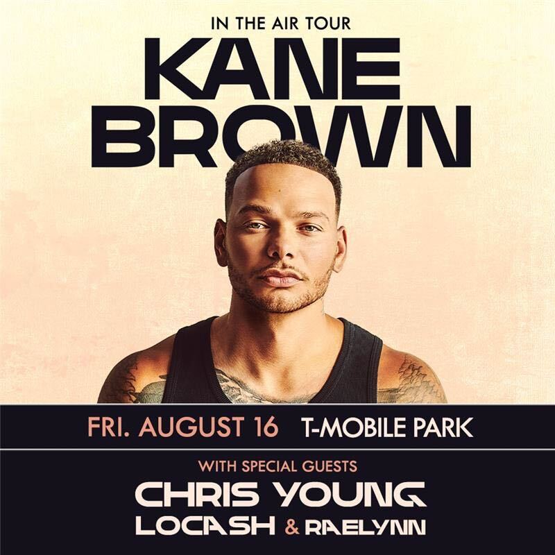 Multi-platinum, 5x AMA award-winning entertainer, @kanebrown, returns to T-Mobile Park for his In The Air Tour with special guests @ChrisYoungMusic, @LOCASHmusic and @RaeLynn on Friday, August 16! 🎟️ Mariners.com/KaneBrown