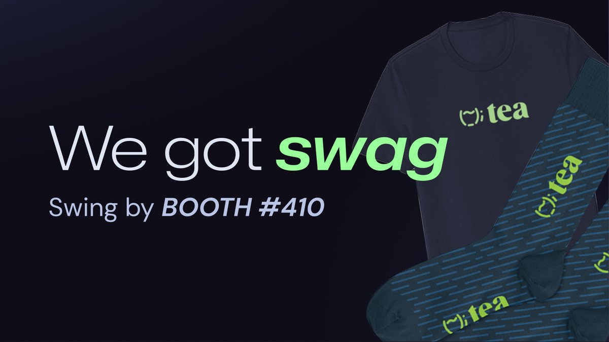 Are you heading to @EthereumDenver this week!? Stop and see us at Booth 410! Learn more about tea, our mission, and how we will change Open-Source Software forever. Mayyybbbee get some swag too 💪