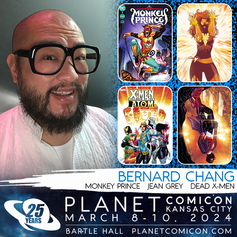 A mere 11 days out! Hero is happy to bring @thebernardchang to @PlanetComicon in Kansas City, MO March 8-9-10! Tix and info: planetcomicon.com