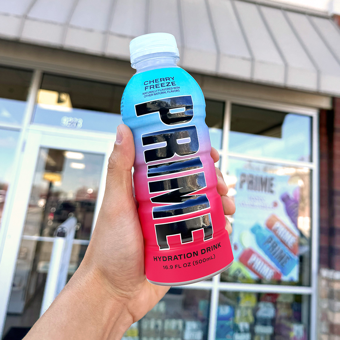 IN STORES NOW!! 🍒 Grab the latest flavor from PRIME Hydration: Cherry Freeze. This icy new flavor packs blasts of crisp red cherries frozen in a citrusy frost.🍋 And its cold-activated label tells you that this bottle is ready for action.