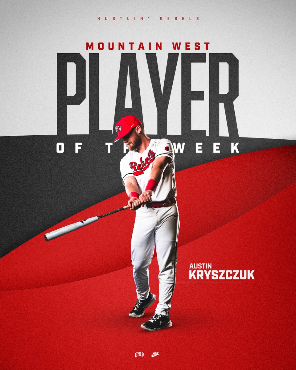 unlvbaseball's tweet photo. The Hustlin' Rebels grab ✌️ @MountainWest weekly honors, the first time they've snagged a double mark since 2022. 🤩 #BEaREBEL
🔗: https://t.co/tTrM8ZJxy7 https://t.co/qVOrakEzhr