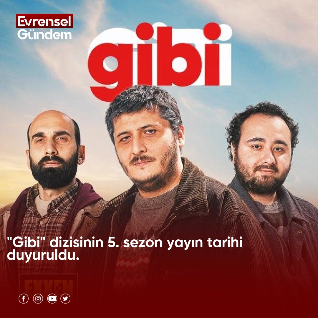 Evrenselgundem's tweet photo. Gibi dizisinin 5. sezon yayın tarihi açıklandı
Haberin Devamı İçin https://t.co/kX7WGGbUzt
#GibiDizisi #Exxen #Komedi #FeyyazYiğit #5Sezon https://t.co/oxGvxLebAs