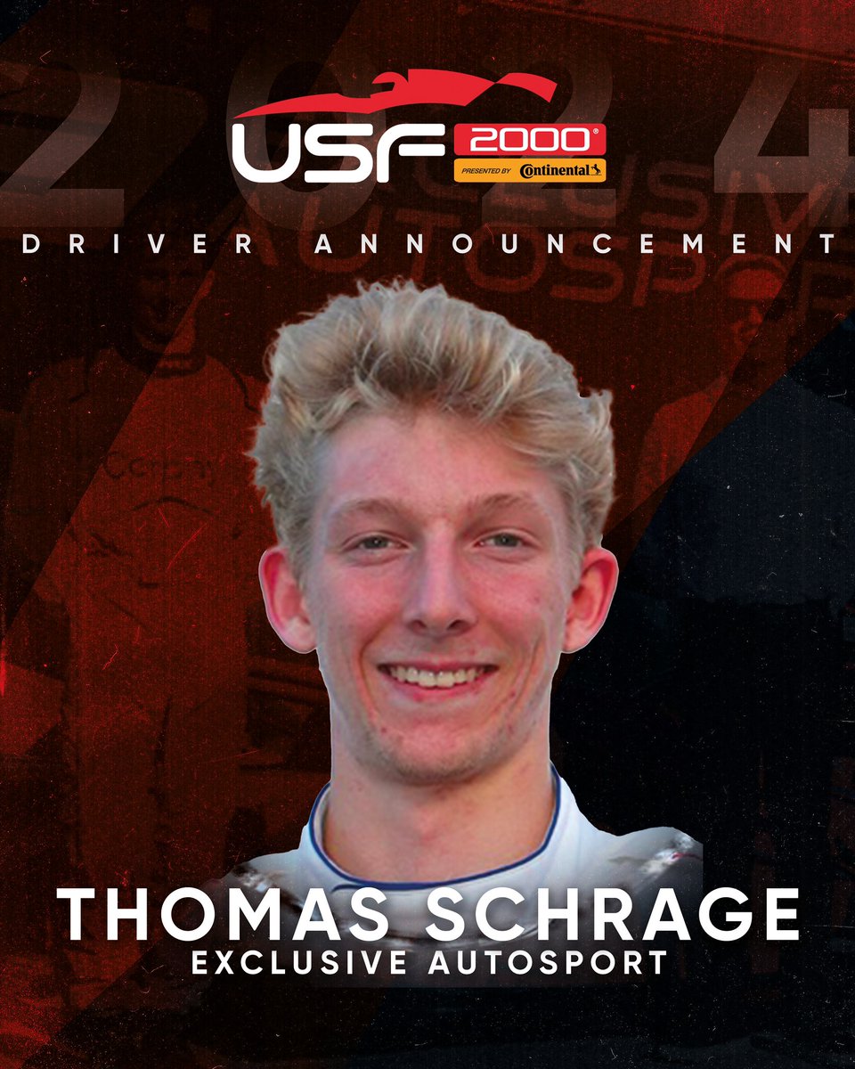 USF2000's tweet photo. 🚨Schrage returns! Team USA Scholarship alumni primed to carry EA flag to victory lane in full season program

🗣️ “I’m looking to build upon the promising speed we showcased this past year.”

Read more: https://t.co/VikHKpB1MI https://t.co/AryjywErf3