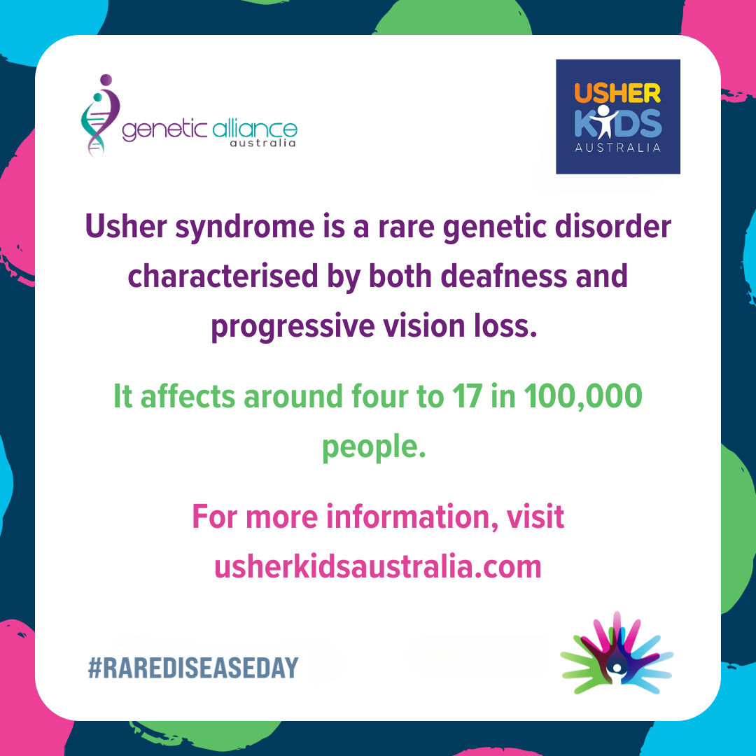 Genetic Alliance AU (@geneticall_au) on Twitter photo With todayโs focus on Usher syndrome, we highlight the supportive role of <a href="/UsherKids/">UsherKids Australia</a> in the lives of those affected. Learn about their mission: usherkidsaustralia.com
.
#RareDiseaseDay2024 #LightUpForRare #ShareYourColours #RareDiseaseDay #geneticallianceaustralia #raredisease With todayโs focus on Usher syndrome, we highlight the supportive role of <a href="/UsherKids/">UsherKids Australia</a> in the lives of those affected. Learn about their mission: usherkidsaustralia.com
.
#RareDiseaseDay2024 #LightUpForRare #ShareYourColours #RareDiseaseDay #geneticallianceaustralia #raredisease