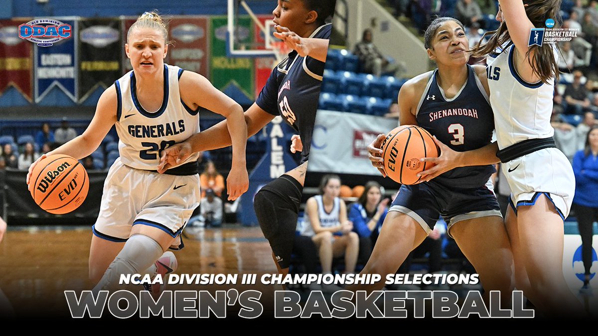 #ODAC sees 2 schools enter the <a href="/NCAADIII/">NCAA Division III</a> women's basketball bracket for the 2nd time in 3 years. Washington and Lee set to host an early pod, while <a href="/SUHornets/">Shenandoah Hornets</a> travel to Smith as an at-large selection #d3hoops