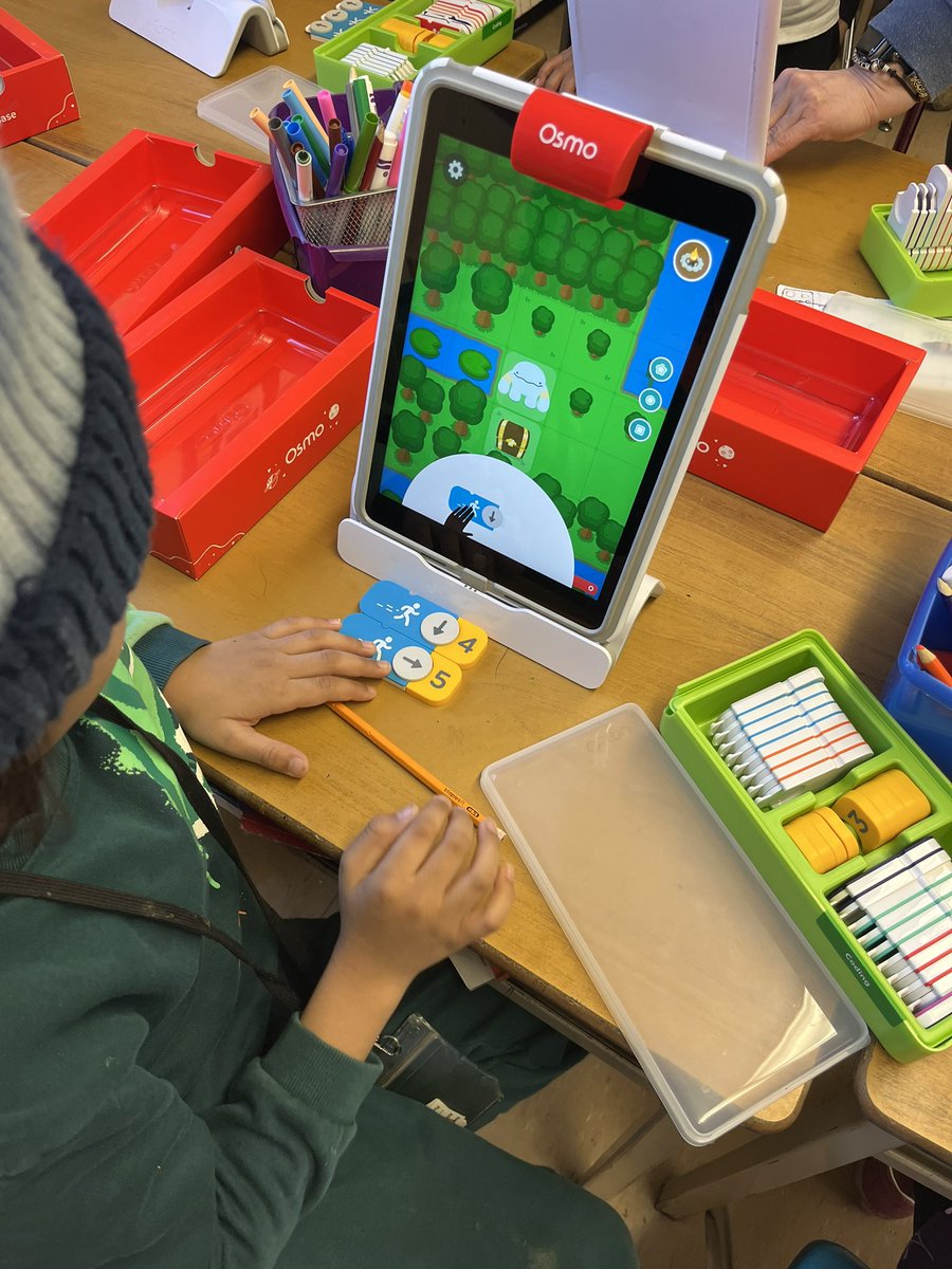 Today we started coding with Osmo! 🤖 Thank you <a href="/Mrs_Vandervelde/">Mrs. Vandervelde</a> for introducing us to this awesome and fun coding program! <a href="/clarksdalehdsb/">@clarksdaleHDSB</a>