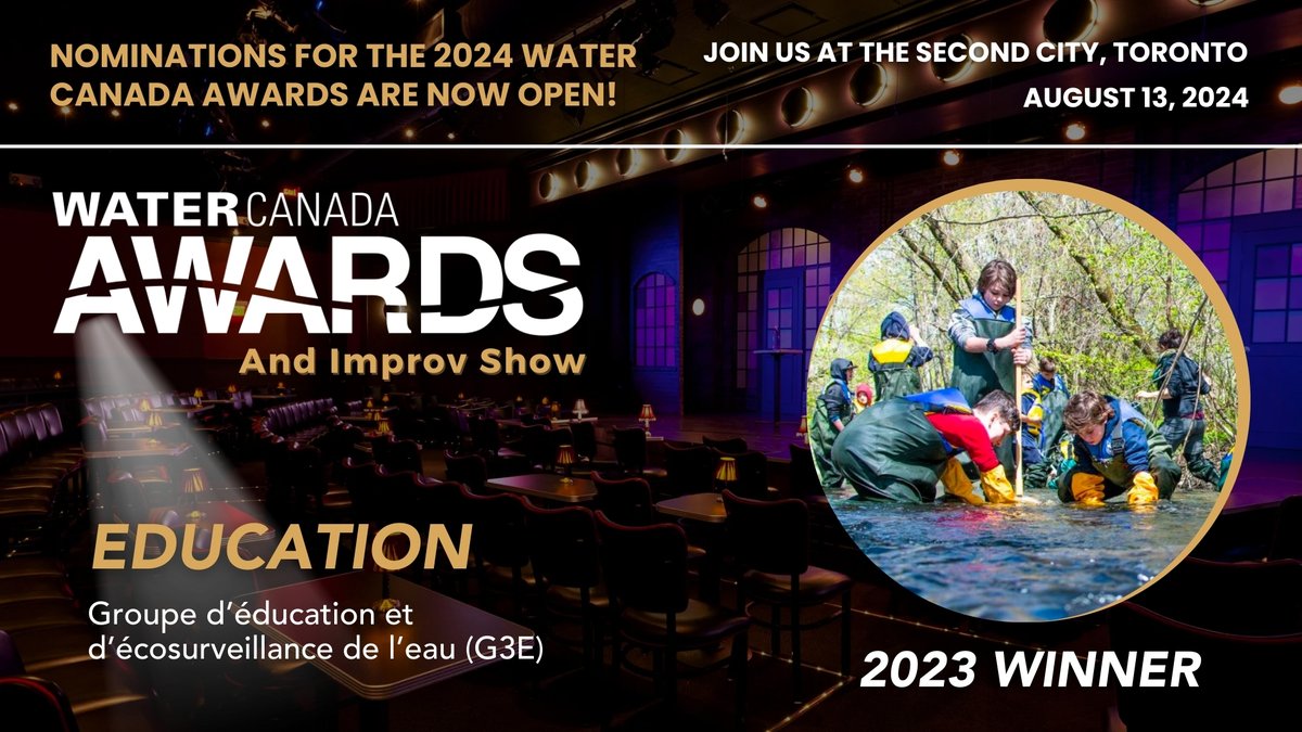 Calling all #water leaders! The 2024 #WaterCanadaAwards nominations are open! Submit your nomination by April 4th. docs.google.com/forms/d/e/1FAI… #WaterCanadaAwards #WaterAwardsNominations #WaterAwardsSponsorship #WaterCanada