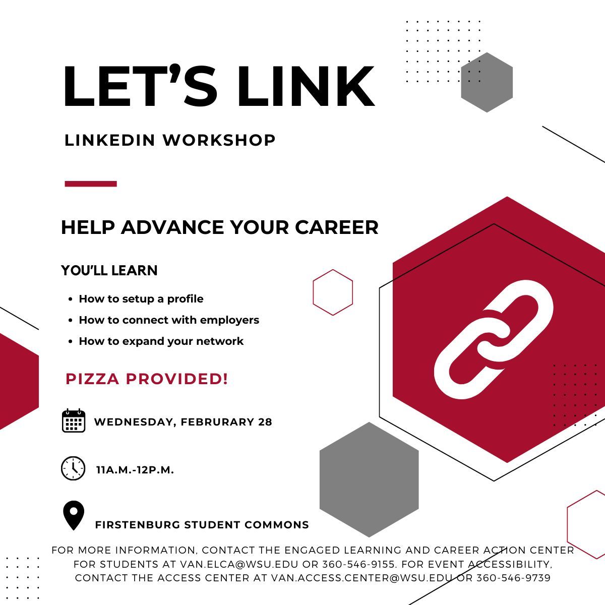 wsuvelca's tweet photo. Let's Link! Want to elevate your LinkedIn profile? Come see how LinkedIn is a powerful platform for professionals to showcase their skills and experience, connect with colleagues and potential employers, and stay updated on industry trends over a slice of pizza! 🔗 https://t.co/weiU13Sgsc