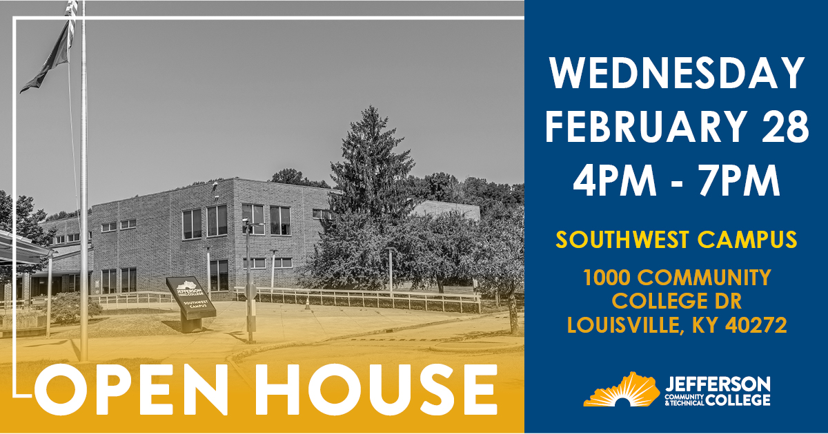 Discover Jefferson and explore our Southwest Campus during Open House! Whether you're a new or current student or even just considering Jefferson, this is the event for you! Come out to apply, get your financial aid questions answered, and learn about academic programs & more!