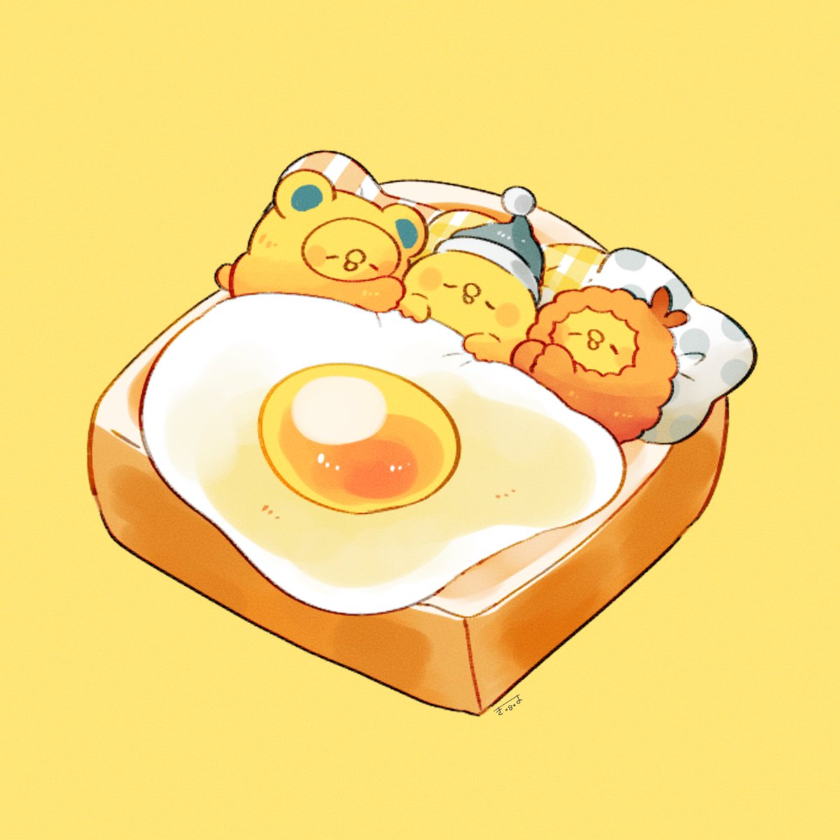 fried egg egg (food) no humans hat yellow background food chick  illustration images