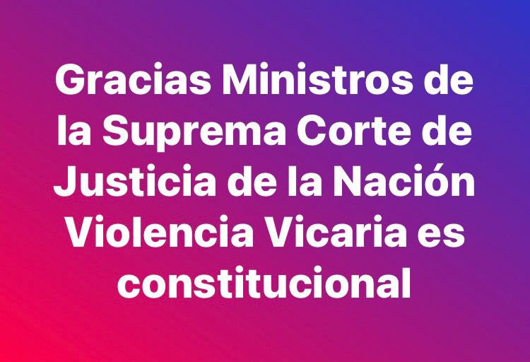 #ULTIMAHORA La <a href="/SCJN/">Suprema Corte</a> en sesión del PLENO reconoce la #violenciavicaria como una #violenciamachista ejercida de hombre contra mujer. 

Gracias Ministras y Ministros fue conmovedor escuchar sus argumentos. #México 

Anna y Olivia, esta historia comenzó con ustedes ❤️ #Tenerife
