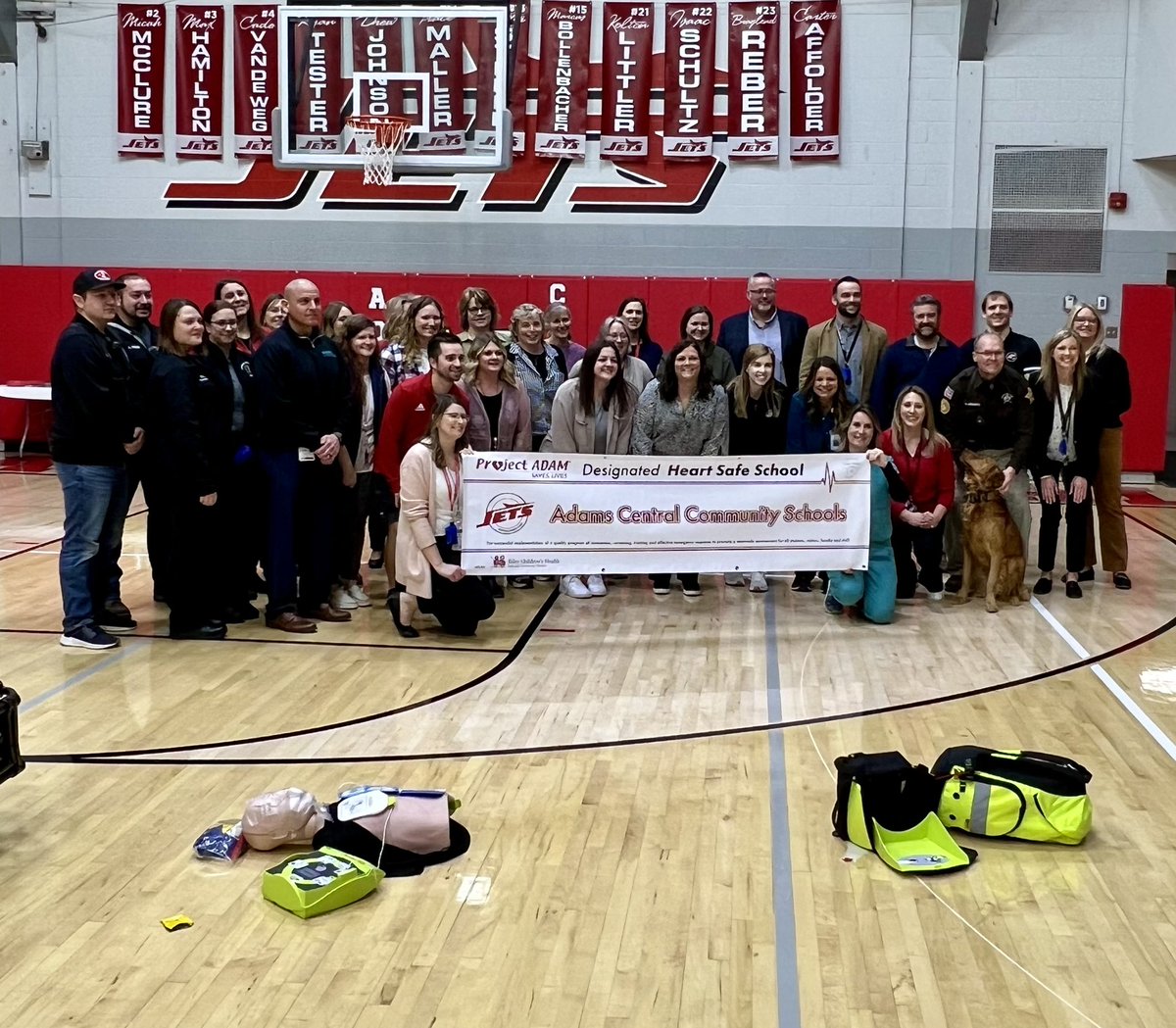 Extremely proud to announce Adams Central is a Heart Safe designated School Corporation!  Congratulations to our Corp emergency response teams and our Heart Safe Coordinator, Nurse Barger.  #AdamsCentral #ACJets