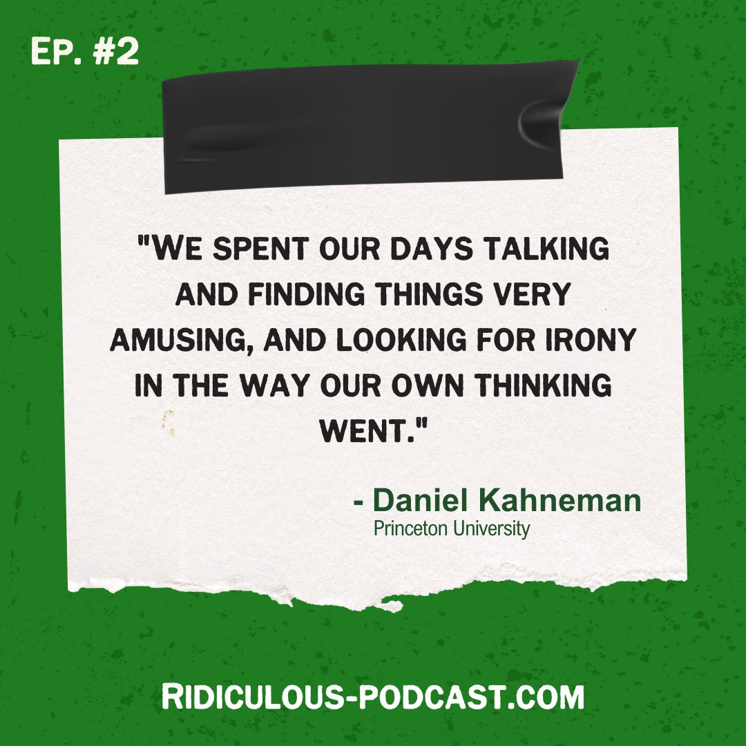 behavioralgroov's tweet photo. "We spent our days talking and finding things very amusing, and looking for irony in the way our own thinking went." - @kahneman_daniel
Ep. #2-Importing Psychology▶️https://t.co/MmViSDRXNb
#TTWWR #psychology #economics #behavioraleconomics #humanbehavior #behavioralscience https://t.co/238eXQ9Rkp