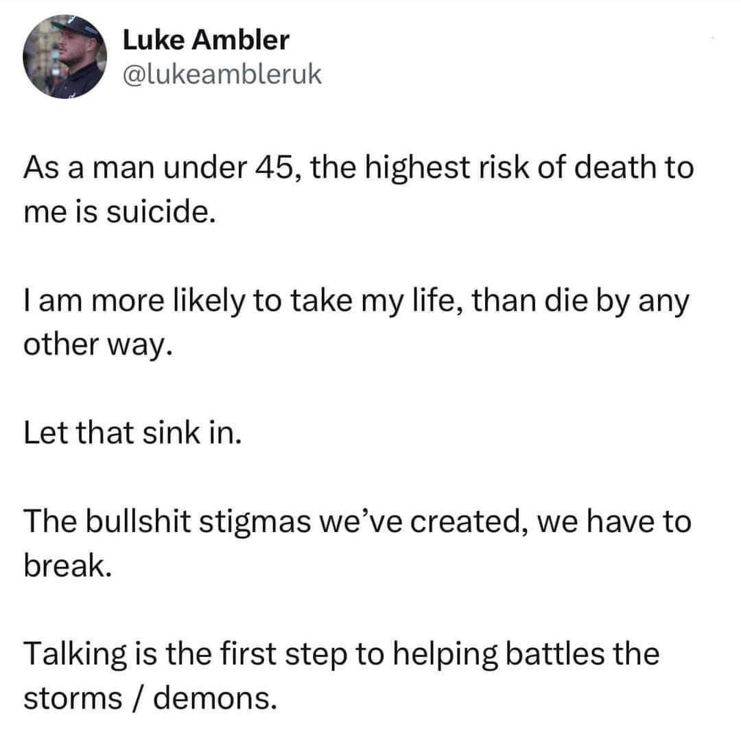 #mensmentalhealth #mentalhealth #SuicidePrevention #MentalHealthMatters