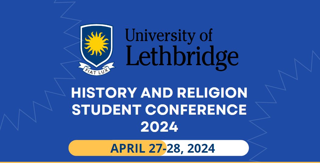 Apply to present at the History & Religion Student Conference. Abstracts are due on March 22. For more information: ulethbridge.ca/artsci/history…
