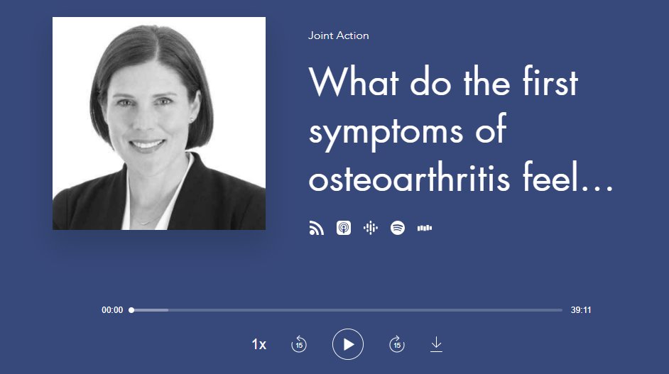 Listening to the latest episode from @jointactionorg with @ProfDavidHunter and special guest rheumatologist Lauren King!🎙️Check it out to hear about the first symptoms of osteoarthritis. jointaction.info/podcast/episod…