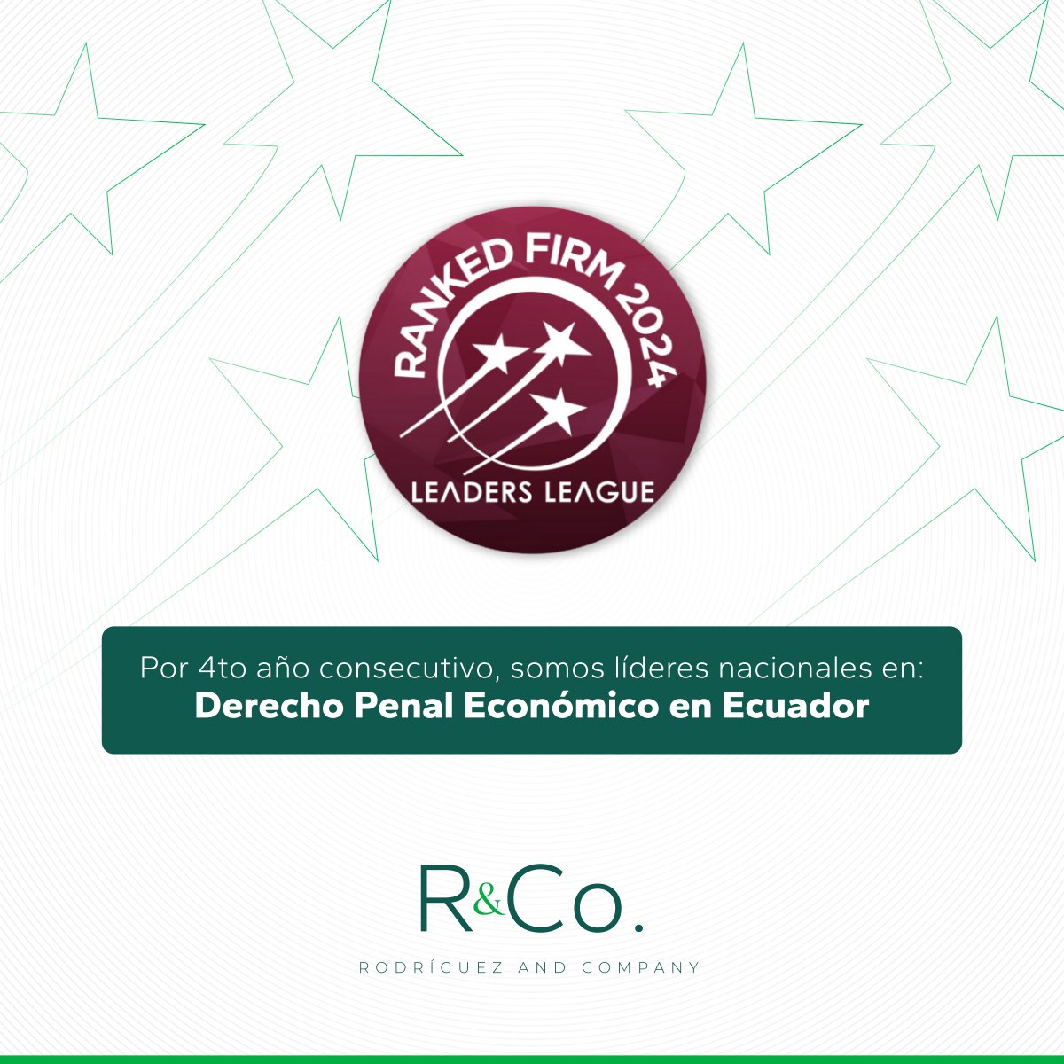 R_And_Company's tweet photo. @Leaders_league 2024

Por cuarto año consecutivo, Rodríguez and Company (@R_And_Company) es clasificado como LÍDER NACIONAL en Derecho Penal Económico de Ecuador. https://t.co/z2qvv2fhQD
