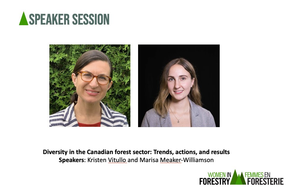 🗣️Speaker alert: <a href="/NRCan/">Natural Resources</a> - CFS's <a href="/MarisaMeak29857/">Marisa Meaker-Williamson</a> &amp; Kristen Vitullo will present the latest trends in Canada's forest sector workforce. 🌲👷🏻‍♀️Join us for FREE March 8: woodbusiness.ca/virtual-events…  #WomeninForestry