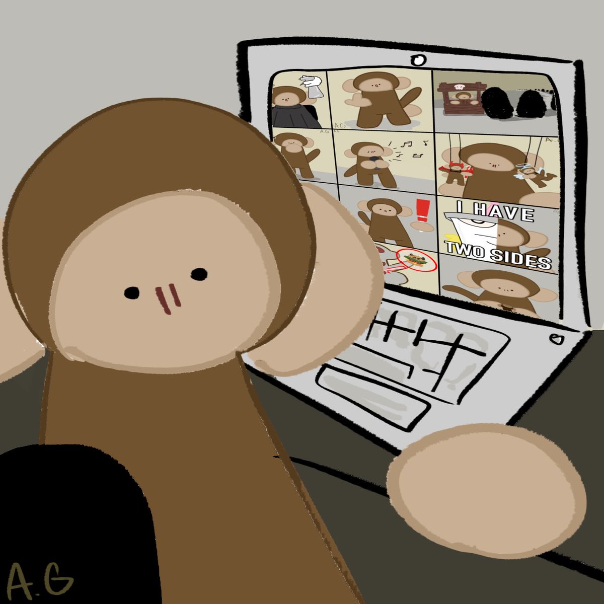 unotrash's tweet photo. i’m going to try and make a comeback 😭 here’s my little money oc for you guys to enjoy!!! https://t.co/Kdg5NAFJHE