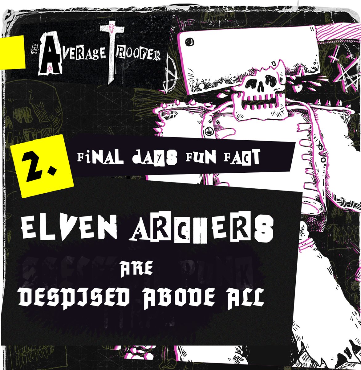 🤘 Day 2 Fact: Everyone hates elven archers in the necropolis. Foul beasts that run around and destroy our home!  

 #zinequest