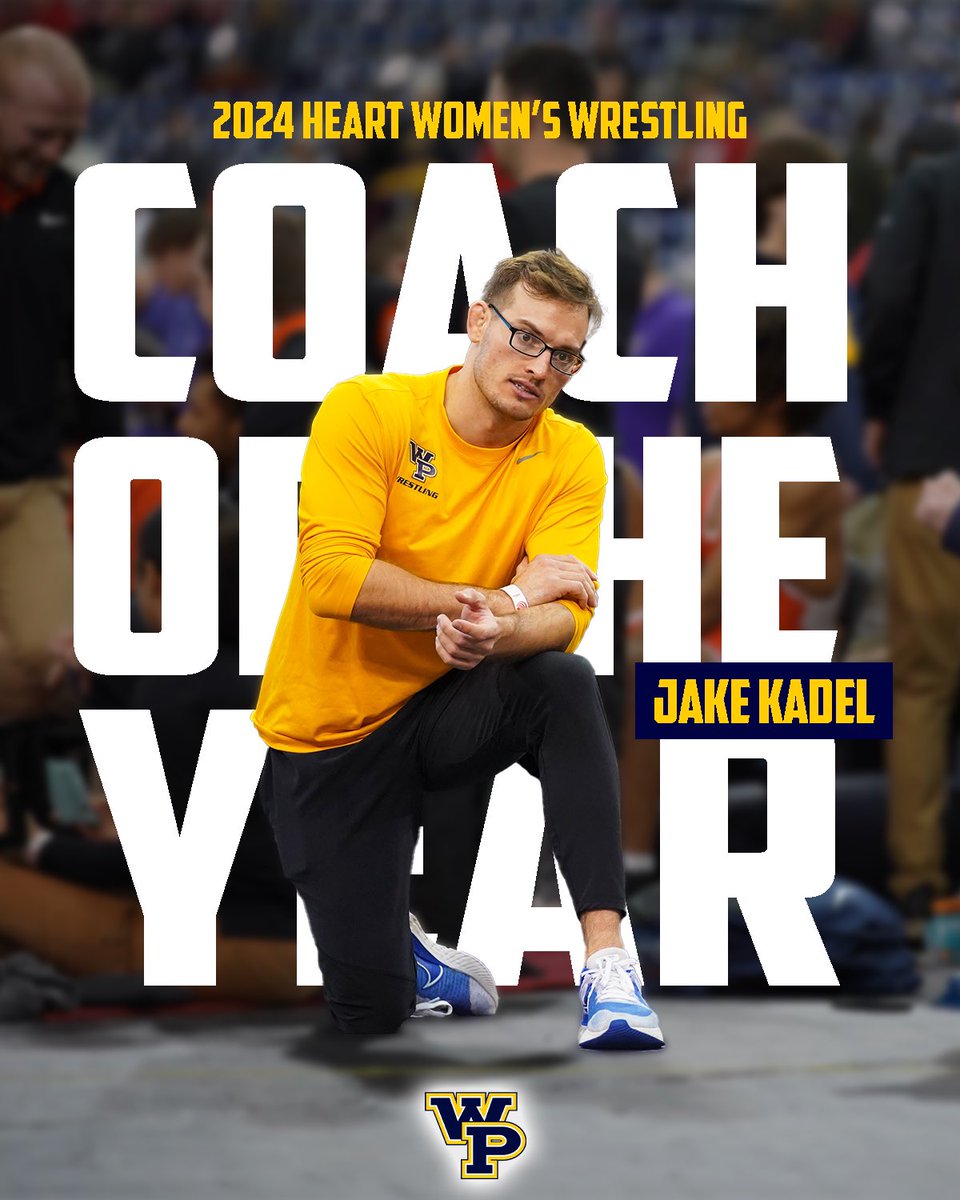 Congratulations to @wpwomenswrestling Head Coach Jake Kadel on being named the Heart’s Women’s Wrestling Coach of the Year.