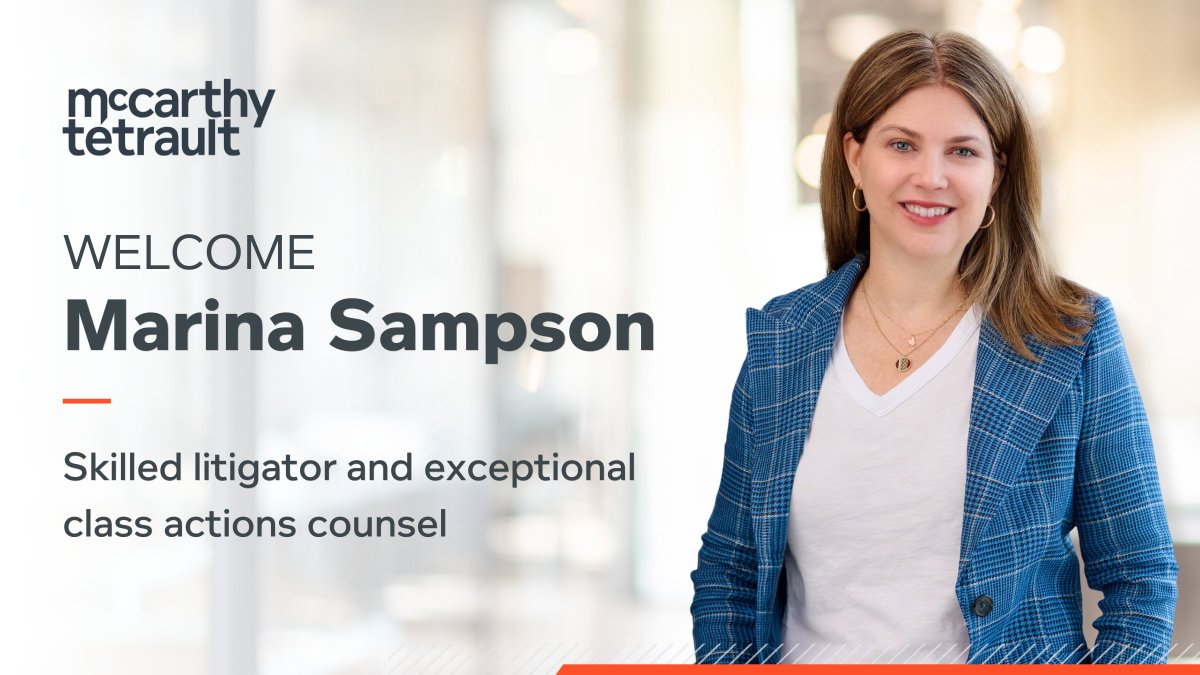 McCarthy Tétrault welcomes Marina Sampson as partner in our Litigation and Dispute Resolution Group. Learn about Marina’s work advising the world’s biggest companies in complex litigation and class actions: ow.ly/uKGY50QHYrh #Law #Litigation #ClassActions