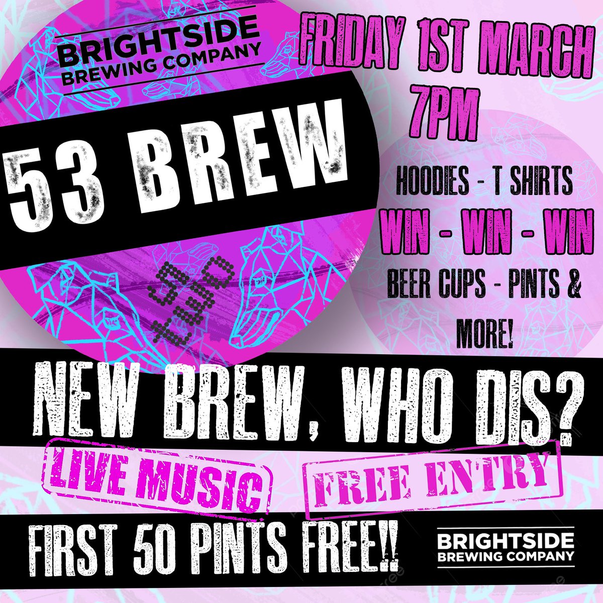 Guys! We’ve got some news! #53Brew is a thing! Thanks to @BrightsideBrew we’re bringing a new tasty bev to the arches. AND we’re giving away some #FREE stuff, including #beer! We’d love you to join us for our launch night. Come, drink, enjoy! 💙💜 #Manchester #Venue #Mcr #Beer