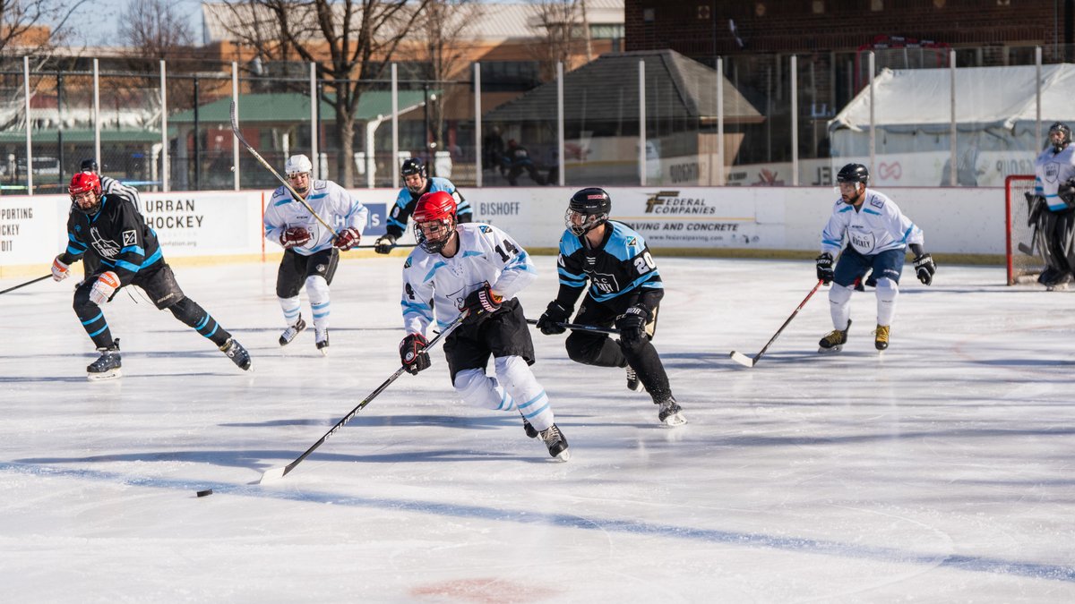 DAC President Derron Sanders continued a recent Club tradition Saturday when he joined hockey members for their regular season finale and family day. Sanders was presented an official DAC Hockey jersey and had the opportunity to shoot a few pucks on goal.