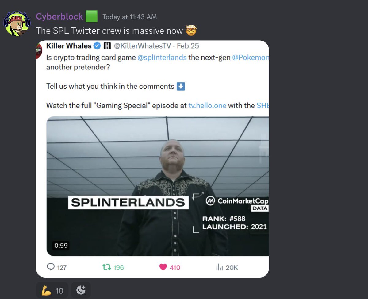 Goldmatters_'s tweet photo. We have at last built a robust @splinterlands on @X
This showcase of our community power is finally evident in our collaborative effort on the @KillerWhalesTV
Even better, we are just making stuff up, but sharing our actual positive experience playing #splinterands.
OUTSTANDING!!!
VONAK $SPS