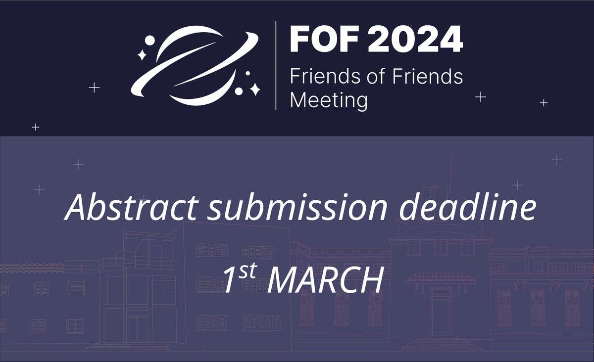 FofMeeting's tweet photo. Registration for the XIII FoF Meeting is still open! You still have time to submit your oral or poster contribution until next Friday (1 March)!  What are you waiting for?

https://t.co/iflYq3vA7Y https://t.co/uoGcC8Xule