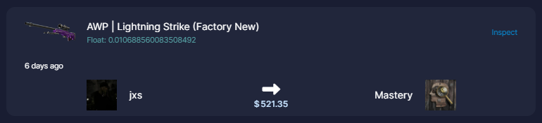 BobCalvery's tweet photo. I'm sorry to announce that @jxsCS announced to exit scamming in DMs. 

We had hrs, who was the last mod left on his discord message him and he openly admitted to selling the skins he was lent. 

@gotyacat lended him a lightning strike float 0.01068856008351 pattern 364 and he sold it.
He claimed that he would repay people but let's be real, if you were to lend a skin would you want that skin back or money back?
>>>>>>>>>>>>>>>>>>