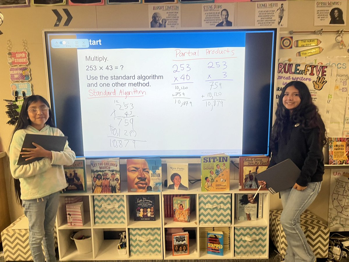 Amazing instruction happening across Arroyo Seco Academy!! Check out these two Polar Bears in Miss Robinson’s class proud to show off their math work!!  ✏️👩🏻‍🎓🐻‍❄️#proudtobeGUSD #polarbearpride @MissRobinsonG4 @mrsmaribelbarba @DesantosVNorma @zjgalvan @ASA_PolarBears