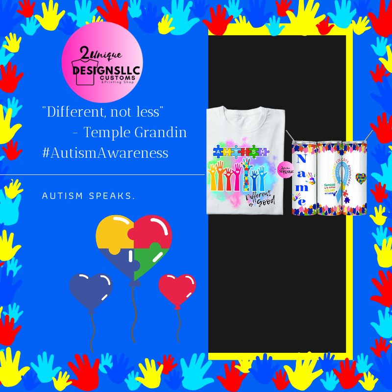"Every design has a story, and this one speaks volumes. 🧩 Embrace uniqueness with our Autism Awareness designs, crafted with love and understanding. 💙 Join us in spreading love,acceptance, and awareness for Autism."#AutismAwareness #DifferentNotLess #Acceptance #Inclusion
