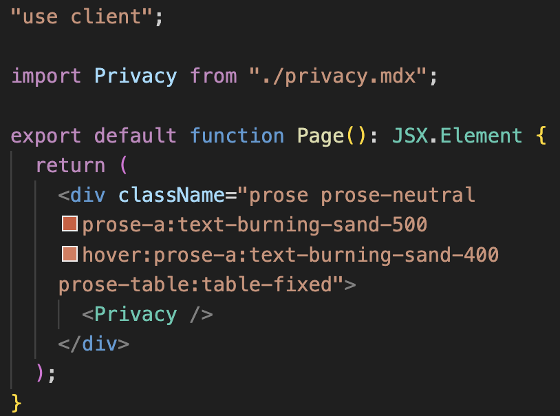 I'm fairly new to the Tailwind party and just discovered the prose class in the typography plugin for formatting html and mdx content. I used it on our privacy page but would work really well for blogs too.